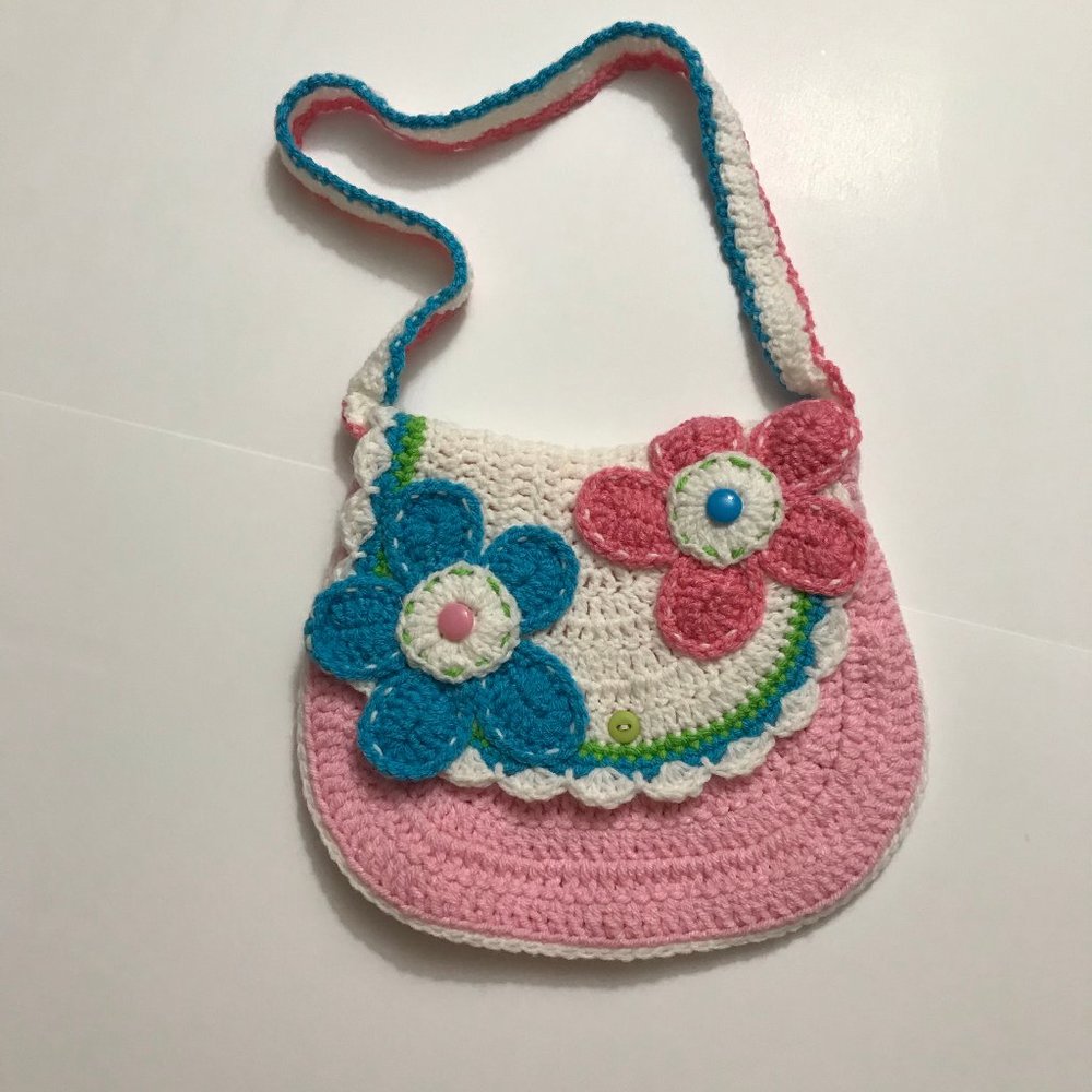 Crocheted Girls Bag/Purse/Tote - Picture 2 of 3
